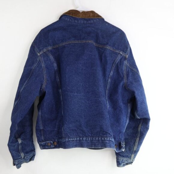Vintage Denim Jacket Mens XL Blue Chore Barn Blanket Lined Workwear BP Feed - Picture 5 of 13